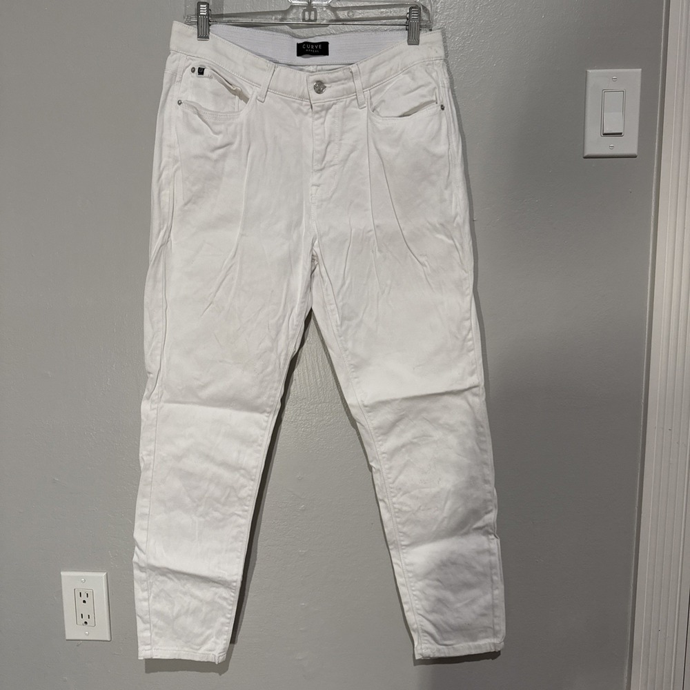 Curve Appeal Womens White Mid Rise Skinny Denim Jeans Size 10/30 Stretch Soft